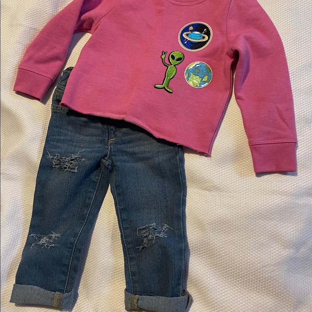 Custom Crop Sweatshirt and Jeans